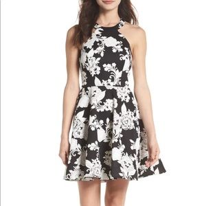 strappy back scuba halter dress